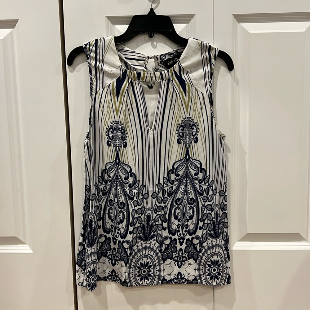 fab’rik navy and green blouse